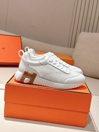 Hermes classic couple white comfortable casual sports shoes - Image 2