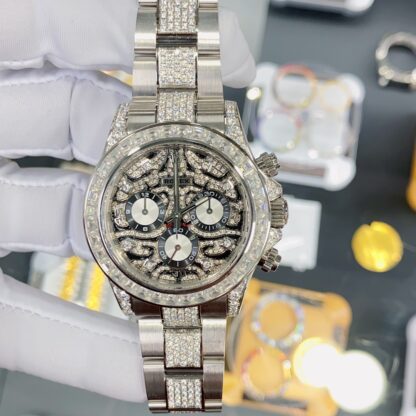 Rolex Omega Full Diamond Chronograph Model - Image 2