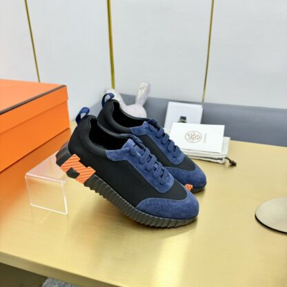 Hermès Spring and Summer Blue and Black Couple Classic Sports Shoes - Image 2