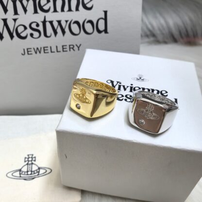 Vivienne Westwood CARLO Square Saturn Solitaire Ring - Image 2
