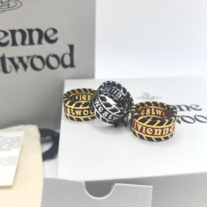 Vivienne Westwood Poker Chip Stripe Alphabet Ring - Image 2