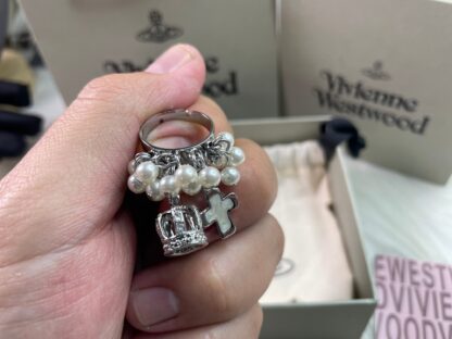 Vivienne Westwood Crown Pearl Open Ring - Image 2