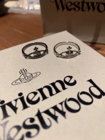 Vivienne Westwood gold and green rubber three-ring ring - Image 2