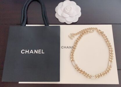 Chanel white cc chain necklace - Image 3
