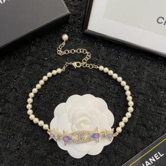Chanel Colored Gemstone Star Pearl Necklace