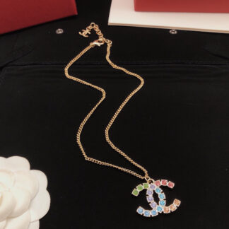 Chanel Colored Diamond Double C Necklace