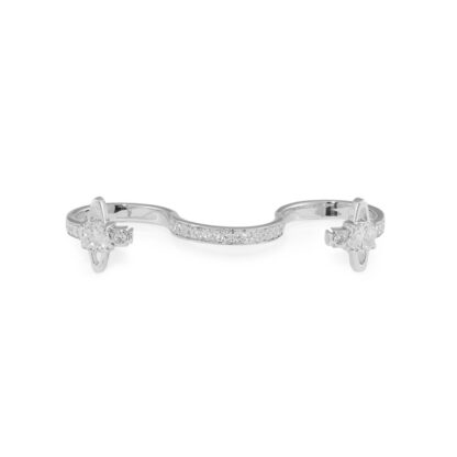 Vivienne Westwood Double Zircon Saturn S-shaped Ring - Image 2