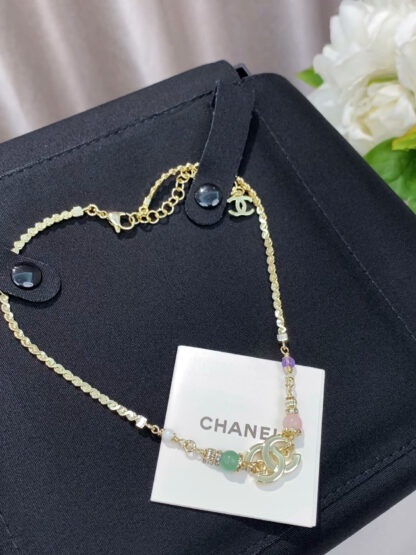 Chanel multi-gemstone double c necklace - Image 2
