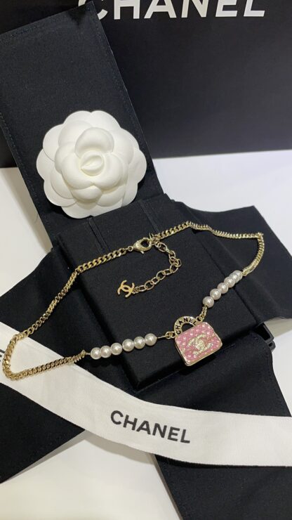 Chanel pink bag necklace - Image 2