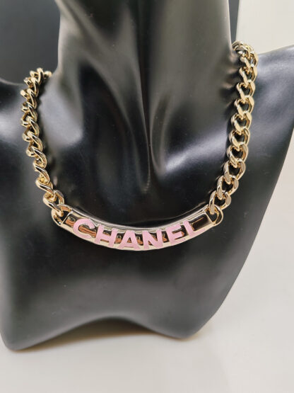 Chanel pink letter brand necklace - Image 3