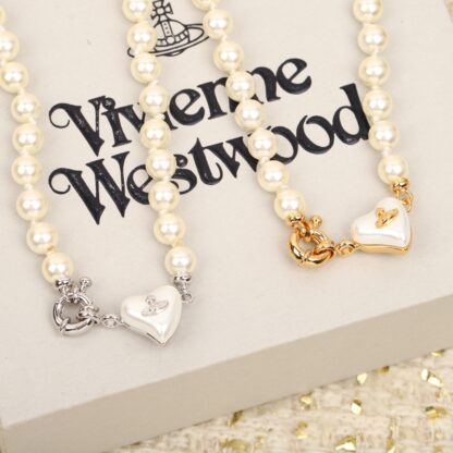 Vivienne Westwood Heart Pearl Necklace - Image 2
