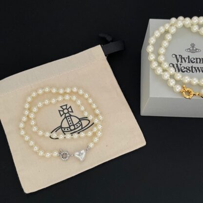 Vivienne Westwood Heart Pearl Necklace - Image 2