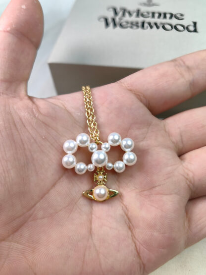 Vivienne Westwood Bow Pearl Necklace - Image 2