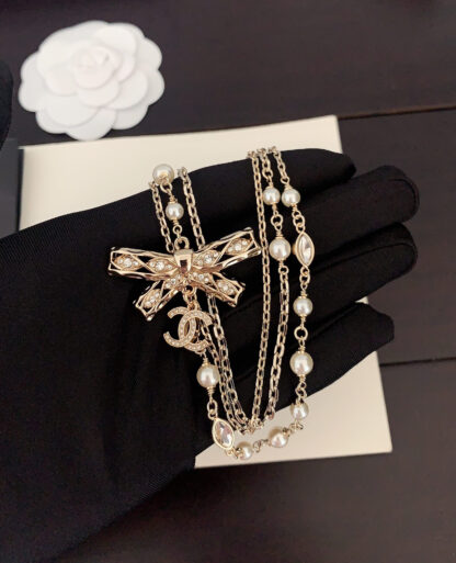 Chanel Bow 3-Layer Necklace - Image 2