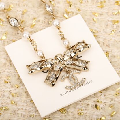 Chanel bow choker pearl necklace - Image 2