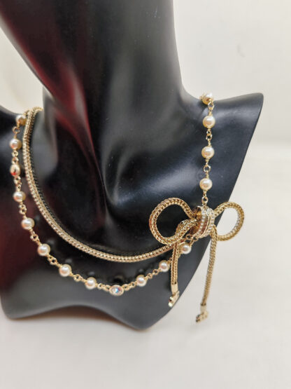 Chanel Bow Double Necklace - Image 3