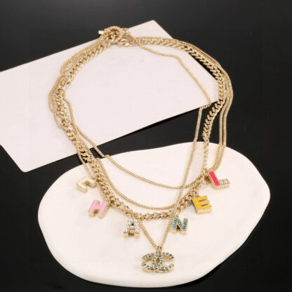 Chanel simple and elegant classic multi-layer chain necklace - Image 2