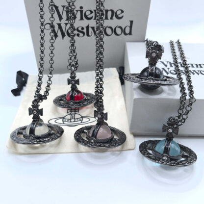 Vivienne Westwood three-dimensional large vintage carved Saturn necklace - Image 2