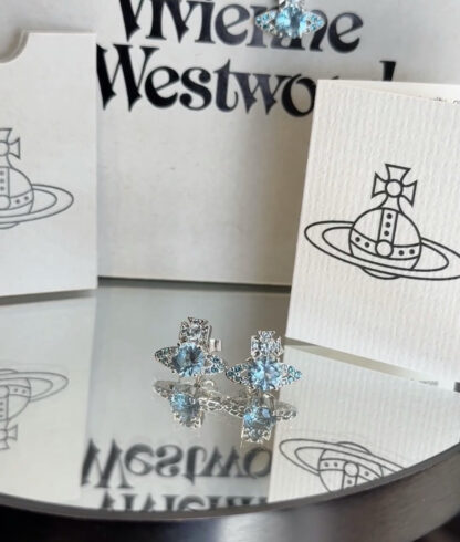 Vivienne Westwood Saturn necklace with blue diamonds - Image 2