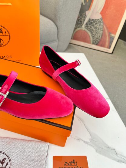 Hermès new dark pink handmade comfortable trendy loafers - Image 2