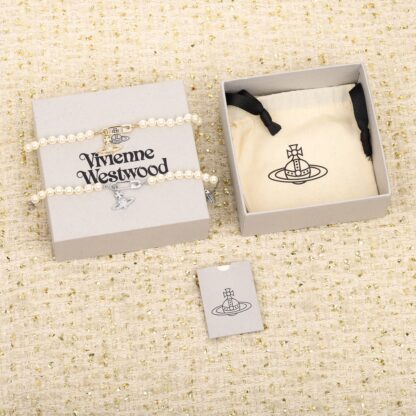 Vivienne Westwood Safety Pin Planet Pearl Bracelet - Image 2