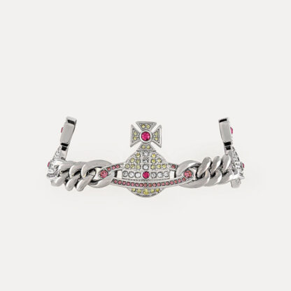 Vivienne Westwood Multi-KIKA Full Diamond Cuban Chain Bracelet - Image 2