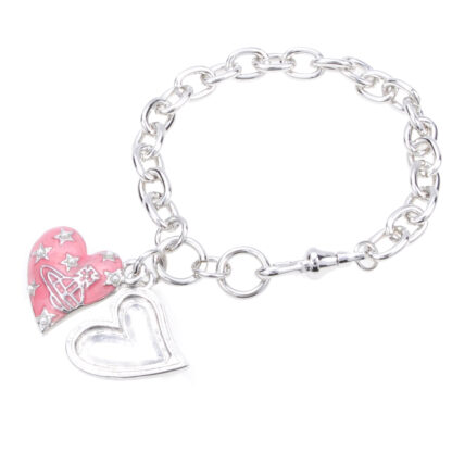 Vivienne Westwood Pink Heart Openable Bracelet - Image 2