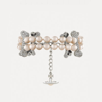 Vivienne Westwood Bone Double Row Pearl Bracelet - Image 2