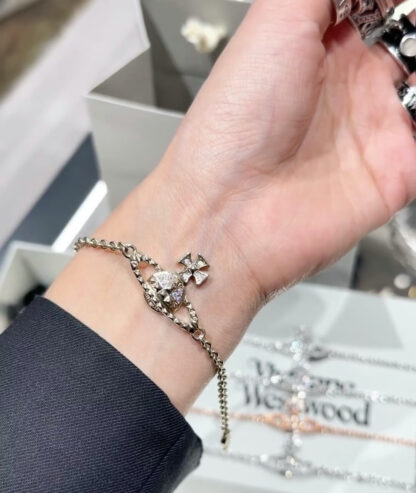 Vivienne Westwood Classic Sparkling Saturn Ring Bracelet - Image 2