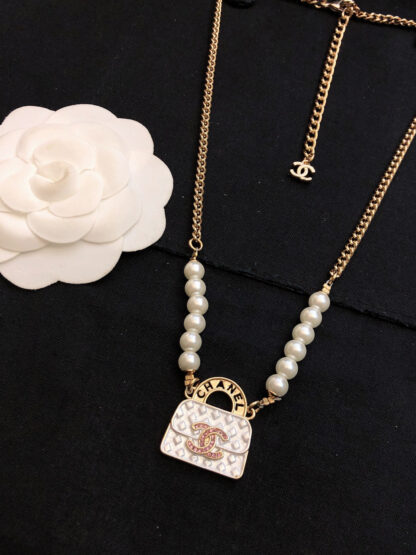 Chanel diamond pattern bag necklace - Image 2