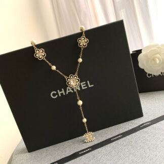 Chanel Tassel Flower Pendant Sweater Necklace