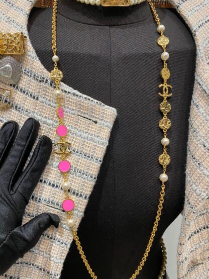 Chanel Lava Barbie Pink Sweater Chain - Image 3