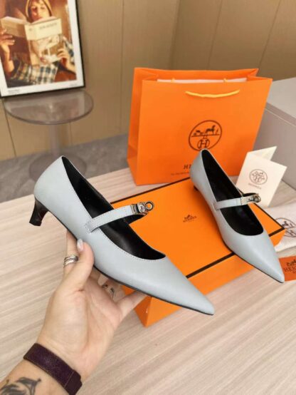 Hermès blue-grey holiday essential comfortable loafers - Image 2