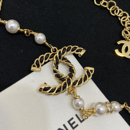 Chanel Double C Pearl Necklace - Image 2