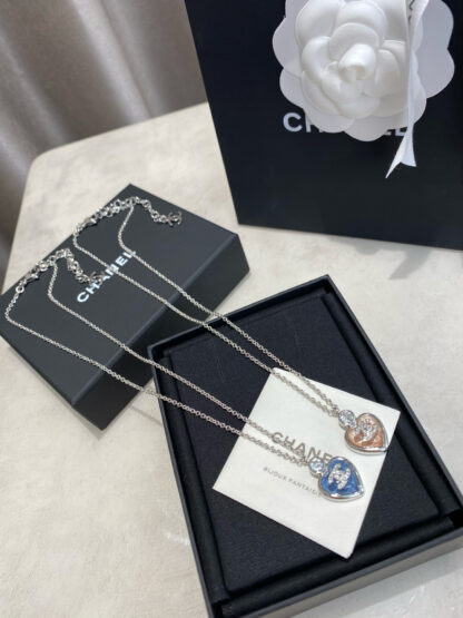 Chanel rhinestone heart necklace - Image 2