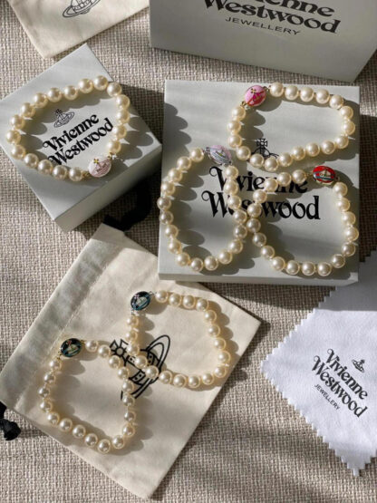 Vivienne Westwood Planet Crystal Pearl Bracelet - Image 2