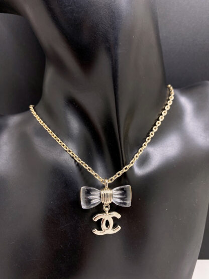 Chanel Transparent Bow Necklace - Image 3