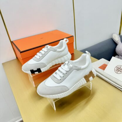 Hermes spring and summer couple's gray and white color matching sports casual shoes - Image 2