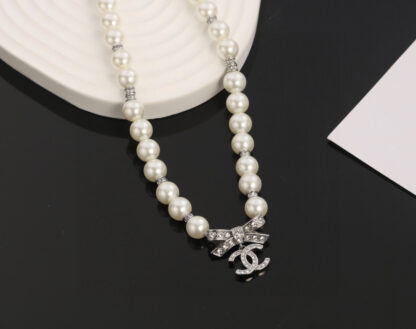 Chanel pearl necklace clavicle chain - Image 2