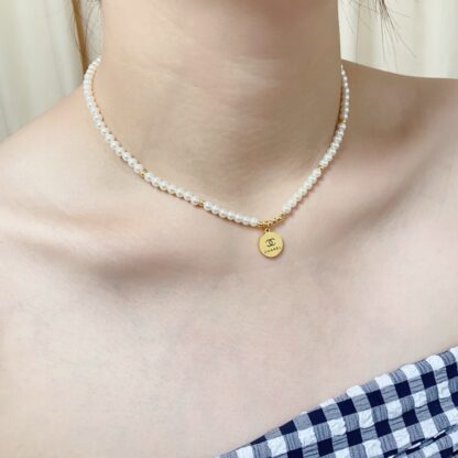 Chanel Round Pearl Pendant Necklace - Image 2