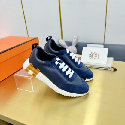 Hermès Spring and Summer Couples Blue and White Color Matching Sports Casual Shoes - Image 2