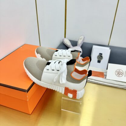 Hermes Spring and Summer Couples White Apricot Orange Colorblock Breathable and Durable Sports Casual Shoes - Image 2