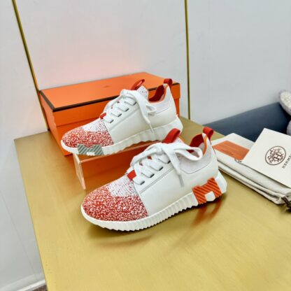 Hermes Spring and Summer Couples White and Red Colorblock Breathable and Durable Sports Casual Shoes - Image 2