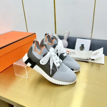 Hermes Spring and Summer Couple's Grey and Black Colorblock Breathable and Durable Sports Casual Shoes - Image 2