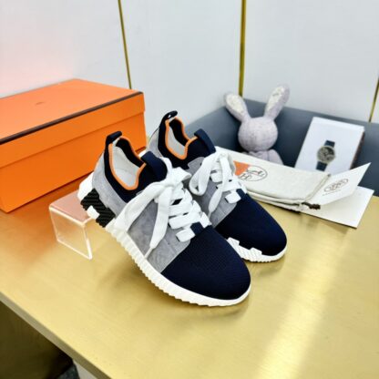 Hermes Spring and Summer Couples British Gray Blue Color Matching Breathable and Durable Sports Casual Shoes - Image 2