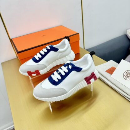 Hermes Spring and Summer Couples British Gray Blue and White Color Matching Sports Casual Shoes - Image 2