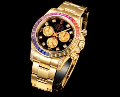 Rolex Rainbow Day modified with genuine South African colored gemstones - Image 2