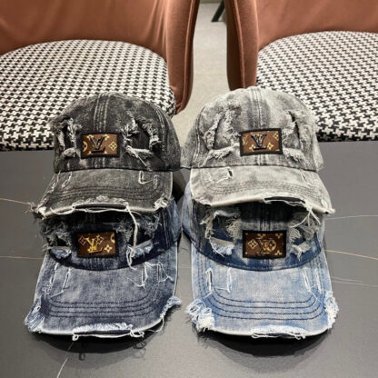 Louis Vuitton denim ripped baseball cap - Image 11