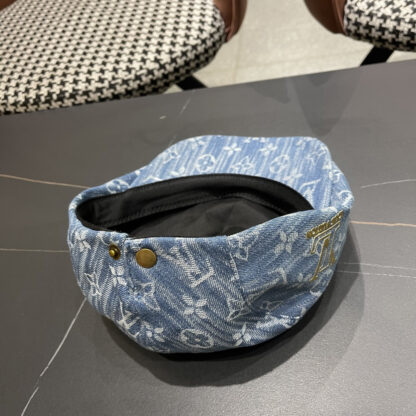Louis Vuitton fashionable versatile denim jacquard beret breathable sun hat - Image 11
