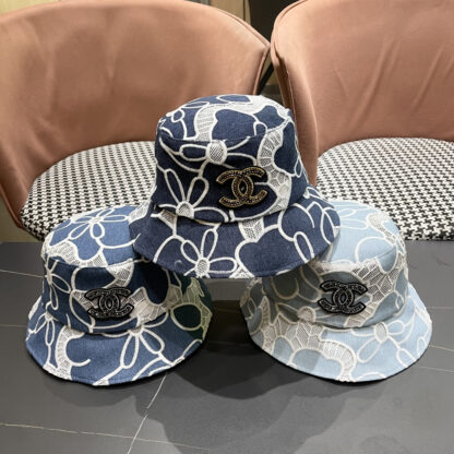 Chanel Spring and Summer Fashion All-match Embroidered Flower Bucket Hat - Image 11